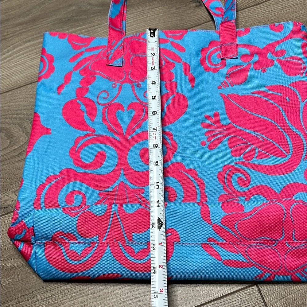 Lilly Pulitzer For Estee Lauder Tote Bag Blue Red - Picture 9 of 11